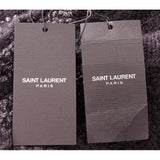 sz S NEW $1290 SAINT LAURENT Men's Black Silver Striped Wool Mohiar KNIT SWEATER