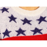 XS NEW $1290 SAINT LAURENT Wool Knit Jacquard AMERICAN Stars Striped Top SWEATER