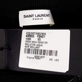 XS NEW $850 SAINT LAURENT Men's Black Shiny LACQUERED Coated Cotton SWEATSHIRT