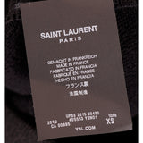 XS NEW $850 SAINT LAURENT Men's Black Shiny LACQUERED Coated Cotton SWEATSHIRT