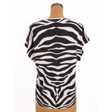 sz XS NEW $850 SAINT LAURENT White BLACK ZEBRA FACE & PRINT Cotton T-Shirt TOP