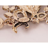 42 NEW $1,385 ROBERTO CAVALLI Leather Gold Metal Floral CRYSTAL Embellished BELT