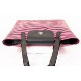 NEW $1,320 ROBERTO CAVALLI Pink & Black TIGER PRINT LEATHER Large LOGO TOTE BAG