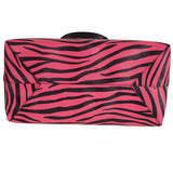 NEW $1,320 ROBERTO CAVALLI Pink & Black TIGER PRINT LEATHER Large LOGO TOTE BAG
