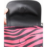 NEW $1,320 ROBERTO CAVALLI Pink & Black TIGER PRINT LEATHER Large LOGO TOTE BAG