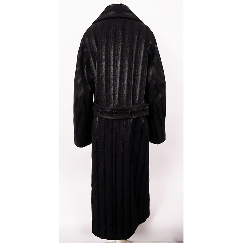 SZ 40 4 NEW $3,850 ROBERTO CAVALLI Runway Long Black DAMASK Striped Wool COAT