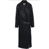 SZ 40 4 NEW $3,850 ROBERTO CAVALLI Runway Long Black DAMASK Striped Wool COAT