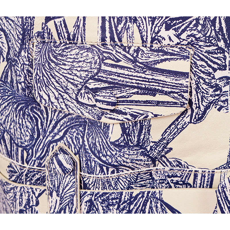 40 NEW $6395 ROBERTO CAVALLI RUNWAY Blue Botanic Print LEATHER Motorcycle JACKET