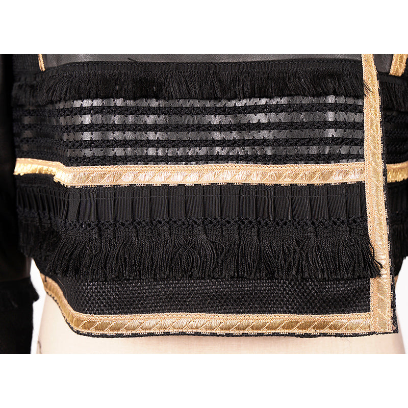38 NEW $3,595 ROBERTO CAVALLI RUNWAY Black LEATHER Gold Trim Motorcycle JACKET