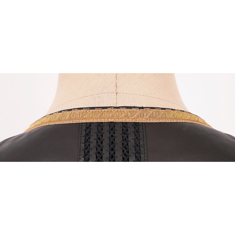 38 NEW $3,595 ROBERTO CAVALLI RUNWAY Black LEATHER Gold Trim Motorcycle JACKET