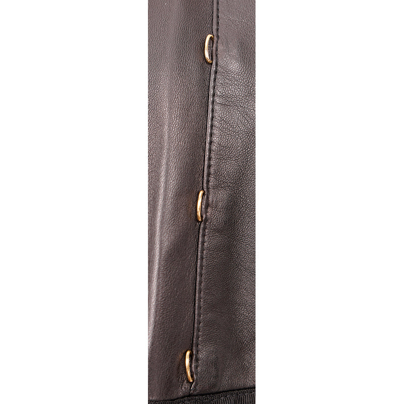 38 NEW $3,595 ROBERTO CAVALLI RUNWAY Black LEATHER Gold Trim Motorcycle JACKET