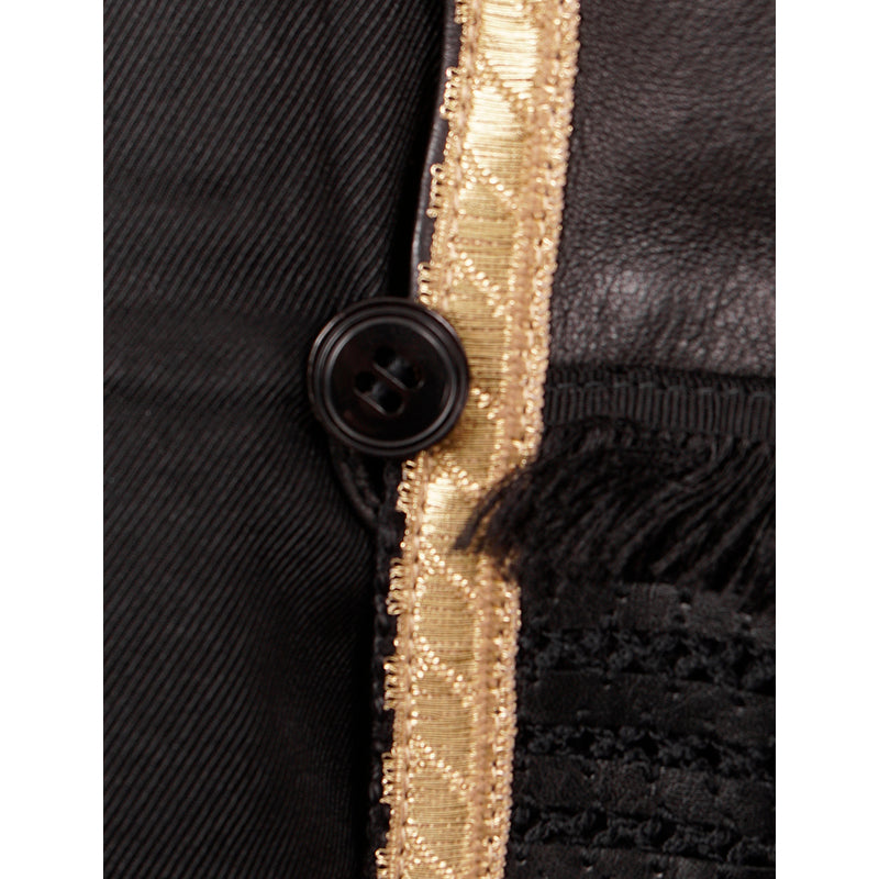 38 NEW $3,595 ROBERTO CAVALLI RUNWAY Black LEATHER Gold Trim Motorcycle JACKET