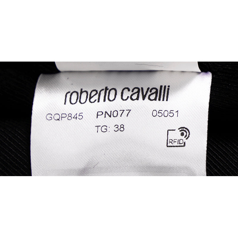 38 NEW $3,595 ROBERTO CAVALLI RUNWAY Black LEATHER Gold Trim Motorcycle JACKET