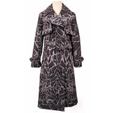 sz 40 NEW $2995 ROBERTO CAVALLI Purple ANIMAL PRINT Classic BELTED TRENCH COAT