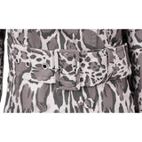 sz 40 NEW $2995 ROBERTO CAVALLI Purple ANIMAL PRINT Classic BELTED TRENCH COAT
