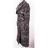 sz 40 NEW $2995 ROBERTO CAVALLI Purple ANIMAL PRINT Classic BELTED TRENCH COAT
