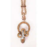 NEW $850 ROBERTO CAVALLI Green Enamel & Yellow Crystal Coiled SNAKE NECKLACE