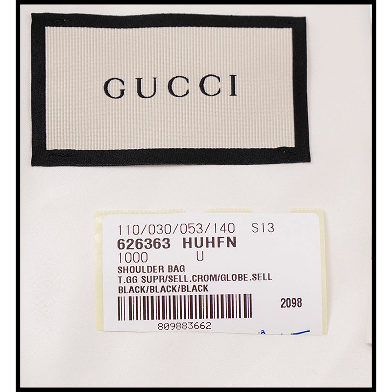 NEW $1,900 GUCCI Black Grey GG Supreme Monogram SQUARE Shoulder/Crossbody BAG