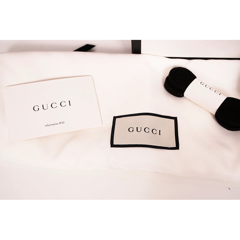 38 NEW $1190 GUCCI Black Leather Matelassé Interlocking GG Frances COMBAT BOOTS