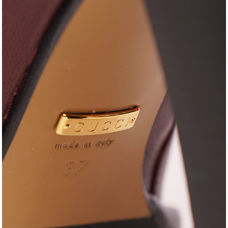 37 NEW $1590 GUCCI Micro GG Canvas Bordeaux Leather FINN KNEE RIDING BOOTS NIB