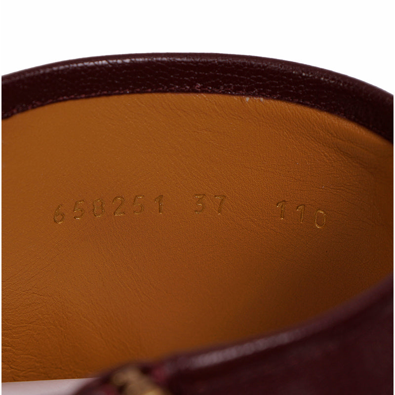 37 NEW $1590 GUCCI Micro GG Canvas Bordeaux Leather FINN KNEE RIDING BOOTS NIB