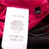 XS & L NEW $2500 GUCCI Pink PLISSE' Jersey BLACK SHEER LACE KEYHOLE BACK Sexy DRESS