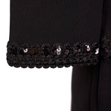 XXS US 0/2 NEW $3,500 GUCCI Black Compact Jersey GG Buttons SEQUIN TRIM DRESS