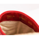37.5 NEW $650 GUCCI Red Leather Matelassé GG MARMONT Espadrille SUMMER FLATS NIB