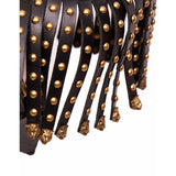 NEW $3,300 GUCCI RUNWAY Black Leather Brass TIGER FRINGE Adjustable BODY HARNESS