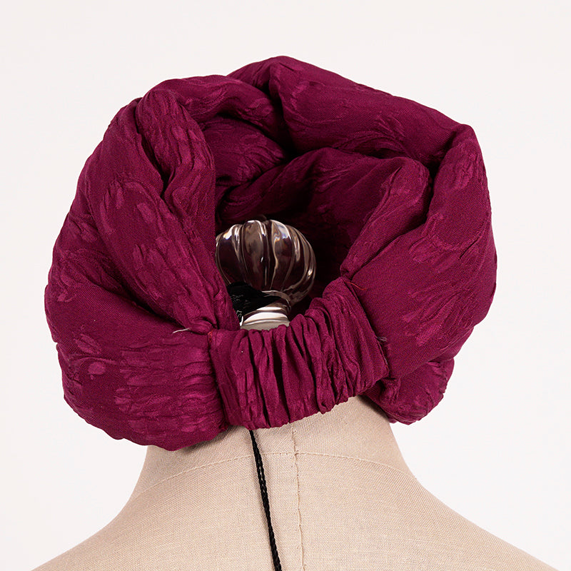 NEW $495 GUCCI Runway Mauve Rilly Floral Brocade Silk Oversize Headband