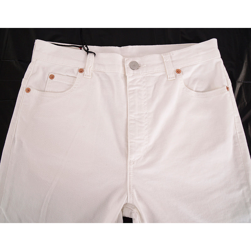 28 NEW $950 GUCCI White STRETCH DENIM Skinny Fitted LOGO PATCH High Waist JEANS