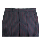 36 NEW $890 GUCCI Navy RED PINSTRIPE Wool Cotton Fall SKINNY FLARE TROUSER PANTS