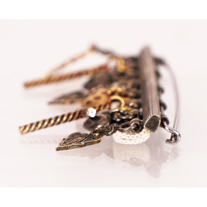 GUCCI★Sterling Silver HYSTORIA KNIGHT CREST Heart BROOCH NEW $595 GUCCI Aged Sterling Silver HYSTORIA KNIGHT CREST