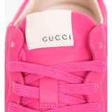 36.5 NEW $890 NEW GUCCI Woman's Hot Pink RHYTHON 80'S LOGO Low Top SNEAKERS NIB