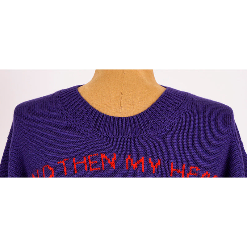 sz M NEW $1500 GUCCI Men's Purple SKULL SNAKE Narcissus Poem Fall Winter SWEATER