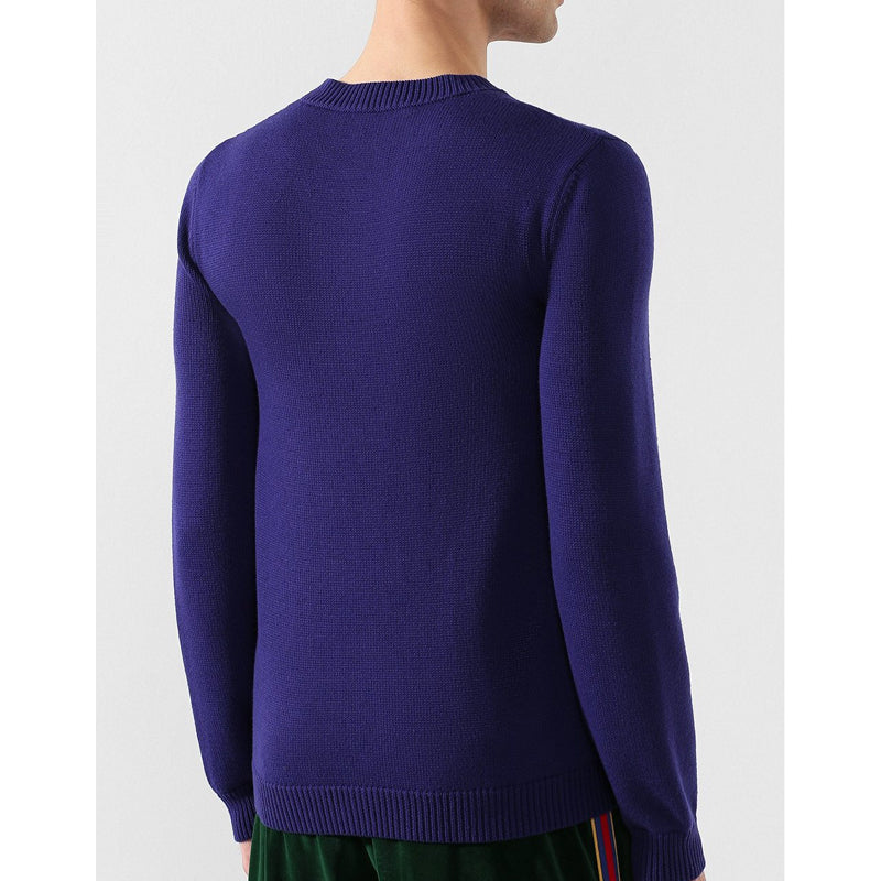 sz M NEW $1500 GUCCI Men's Purple SKULL SNAKE Narcissus Poem Fall Winter SWEATER