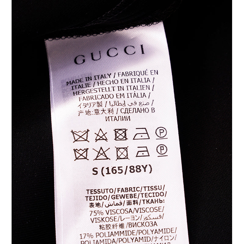 S US 6 NEW $2200 GUCCI Black Compact HORSEBIT GG GOLD HARDWARE Deep V Mini DRESS