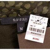 sz M NEW $1125 GUCCI Green RUNWAY ANIMAL PRINT Lace Up Side JERSEY DRAPE TOP NWT