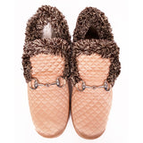 37 NEW $750 GUCCI Nude Peach SILK QUILTED FRIA HORSEBIT LOAFERS Slippers Flats