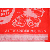 NEW $695 ALEXANDER MCQUEEN Red & Pink OVERSIZED METAMORPHISIS WOOL Scarf