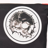 NEW $495 ALEXANDER MCQUEEN Black Nylon SKULL Printed Motif Wristlet Pouch BAG