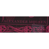 NEW $495 ALEXANDER MCQUEEN Black ART DECO OPHELIA SKULL Purple Print Silk SCARF