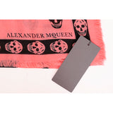 NEW $545 ALEXANDER MCQUEEN Pink GIANT BUTTERFLY Skull Print Modal Wool SCARF NWT