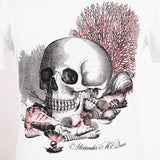 XS NEW $495 ALEXANDER MCQUEEN Woman's White Cabinet Of Shells Skull T-SHIRT