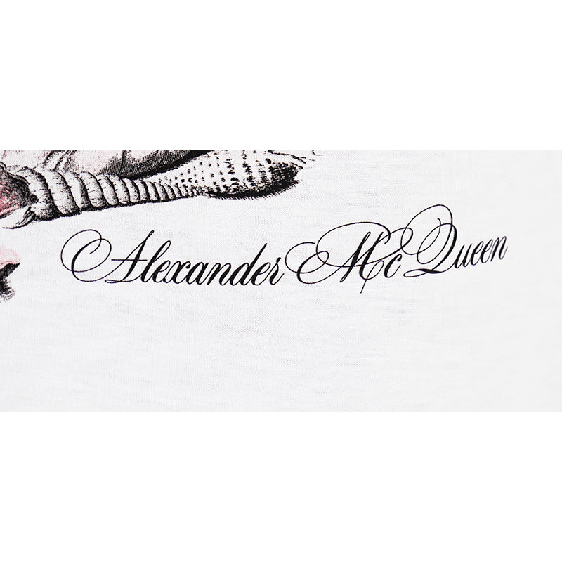 XS NEW $495 ALEXANDER MCQUEEN Woman's White Cabinet Of Shells Skull T-SHIRT