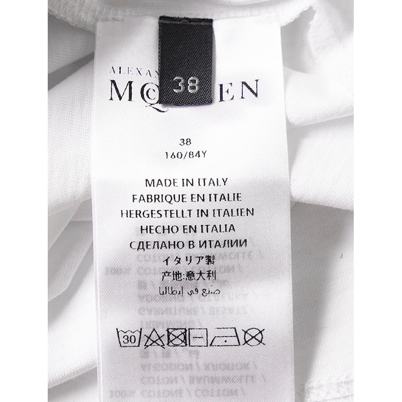 XS NEW $495 ALEXANDER MCQUEEN Woman's White Cabinet Of Shells Skull T-SHIRT
