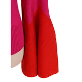 SZ S NEW $1,120 ALEXANDER MCQUEEN Pink RED FLARED SLEEVE Wool Crew Neck SWEATER