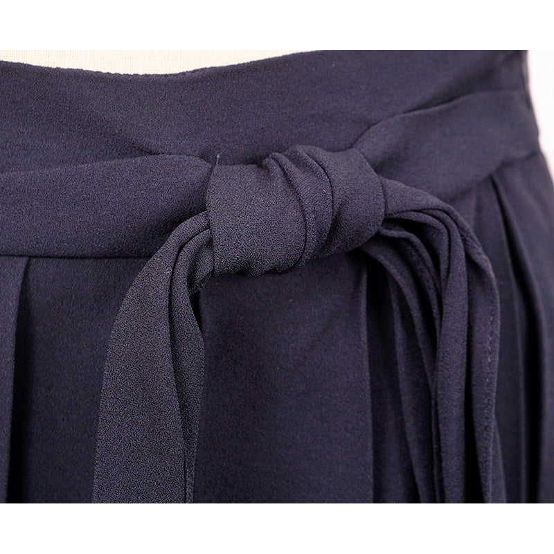 sz 38 NEW $1,030 MIU MIU Navy Blue Viscose Crepe A Frame SPRING SUMMER SKIRT XS