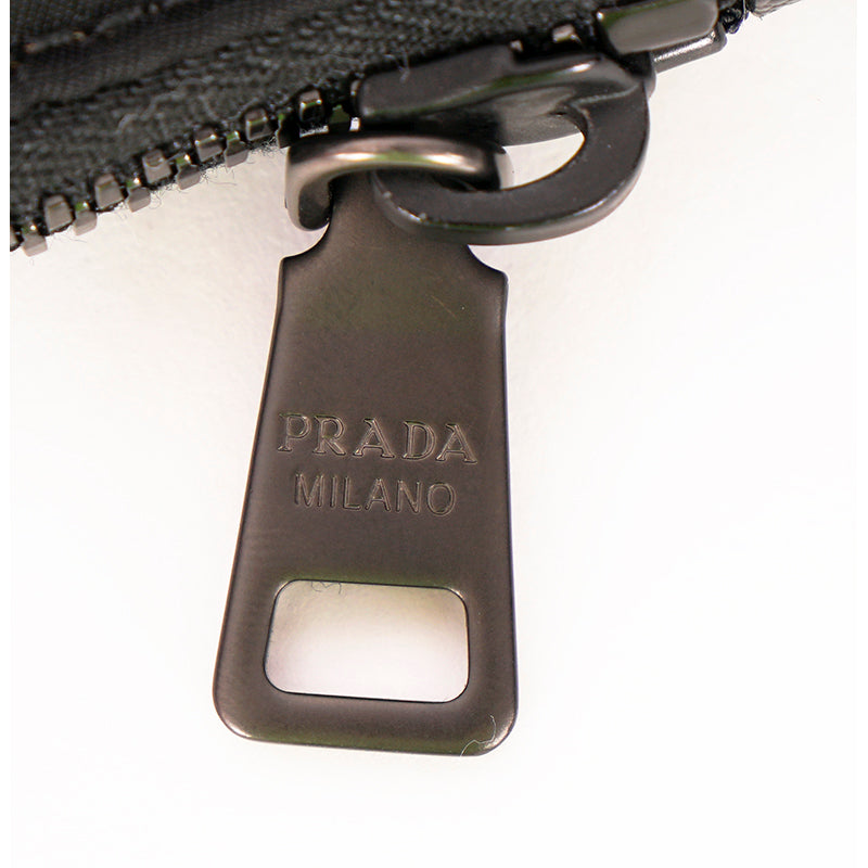 NEW $895 PRADA MENS Black Bomber YELLOW SAFFIANO LOGO WRISTLET Travel SPORTY BAG