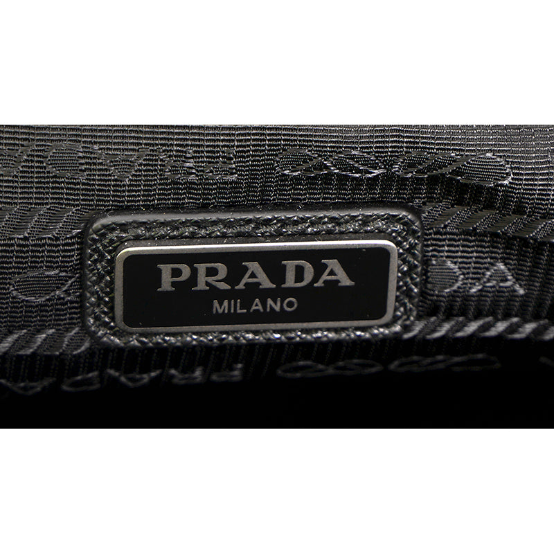 NEW $895 PRADA MENS Black Bomber YELLOW SAFFIANO LOGO WRISTLET Travel SPORTY BAG